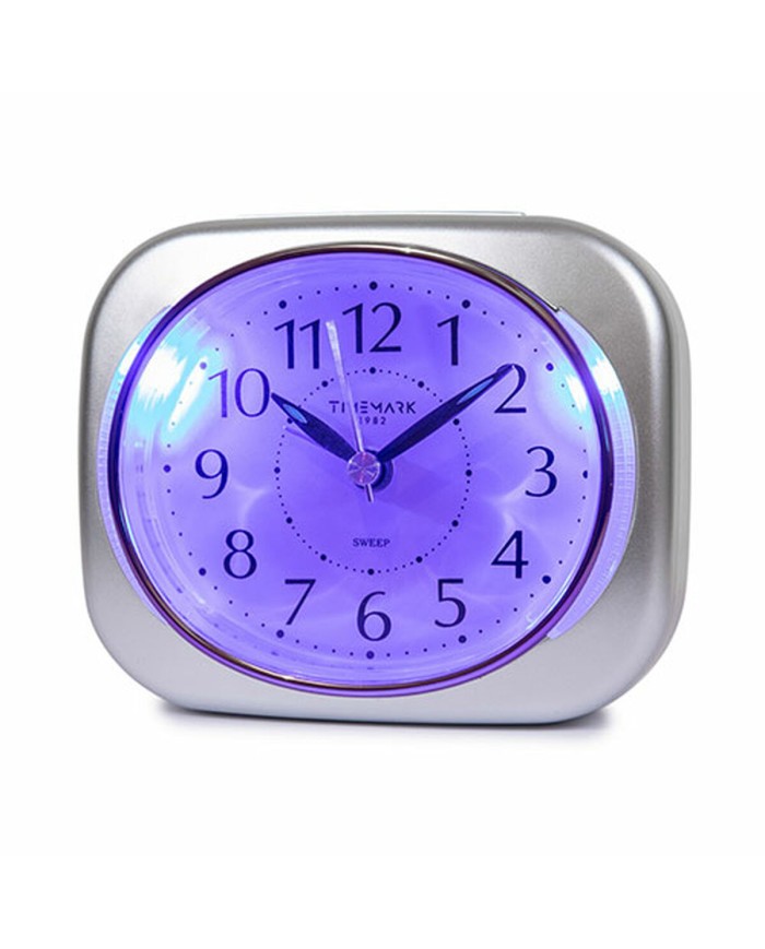 Orologio-Sveglia Analogico Timemark 10 x 8,5 x 4 cm Argentato Classico