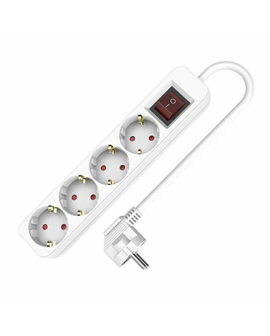 Multipresa con 4 Prese con Interruttore TM Electron (1,5 m) Multipresa con 4 Prese con Interruttore TM Electron (1,5 m)