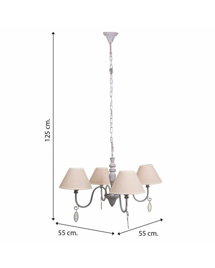 Lampadario Alexandra House Living Bianco Grigio Lampadario Alexandra House Living Bianco Grigio