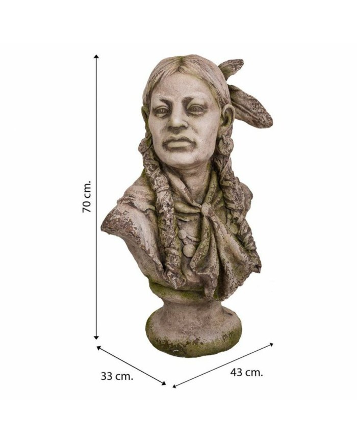 Busto Alexandra House Living Fibra di Vetro Magnesio Donna Indiano Americano 33 x 70 x 45 cm
