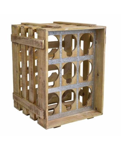Portabottiglie Alexandra House Living Naturale Legno di abete 32 x 43 x 33 cm 9 bottiglie Scatola
