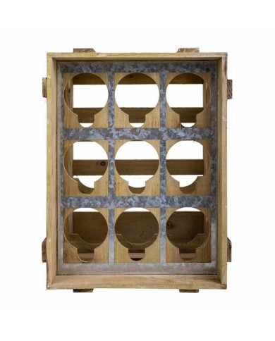 Portabottiglie Alexandra House Living Naturale Legno di abete 32 x 43 x 33 cm 9 bottiglie Scatola
