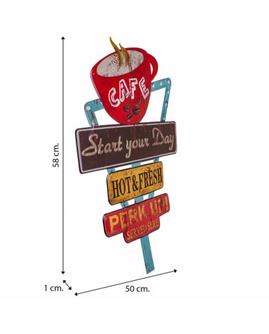 Placca da Parete Alexandra House Living Ferro Segnali 50 x 1 x 58 cm Placca da Parete Alexandra House Living Ferro Segnali 50 x 1 x 58 cm