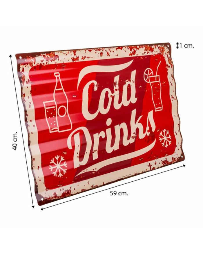 Placca da Parete Alexandra House Living Cold Drink Ferro 59 x 1 x 40 cm Placca da Parete Alexandra House Living Cold Drink Ferro 59 x 1 x 40 cm