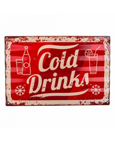 Placca da Parete Alexandra House Living Cold Drink Ferro 59 x 1 x 40 cm