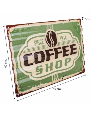 Placca da Parete Alexandra House Living Coffee Shop Ferro 59 x 1 x 40 cm Placca da Parete Alexandra House Living Coffee Shop Ferro 59 x 1 x 40 cm