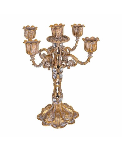 Candelabro Alexandra House Living Dorato Ferro 17 x 25 x 17 cm Candelabro Alexandra House Living Dorato Ferro 17 x 25 x 17 cm
