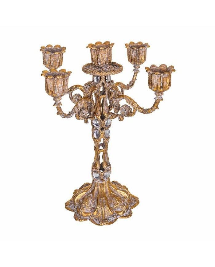 Candelabro Alexandra House Living Dorato Ferro 17 x 25 x 17 cm Candelabro Alexandra House Living Dorato Ferro 17 x 25 x 17 cm