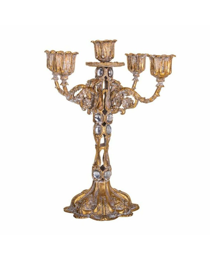 Candelabro Alexandra House Living Dorato Ferro 17 x 25 x 17 cm Candelabro Alexandra House Living Dorato Ferro 17 x 25 x 17 cm