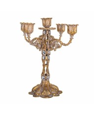 Candelabro Alexandra House Living Dorato Ferro 17 x 25 x 17 cm Candelabro Alexandra House Living Dorato Ferro 17 x 25 x 17 cm