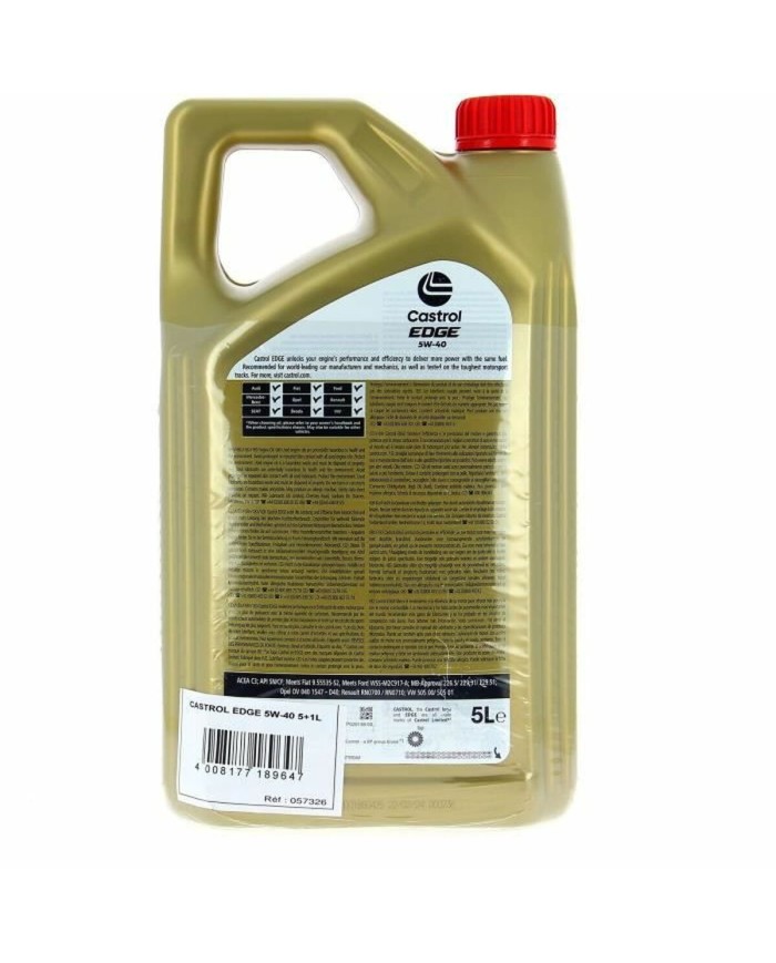 Olio per Motore Auto Castrol Edge 5W 40 6 L