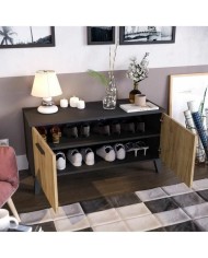 Scarpiera THEO Marrone Nero Rovere Melammina 100 x 40 x 52 cm Scarpiera THEO Marrone Nero Rovere Melammina 100 x 40 x 52 cm