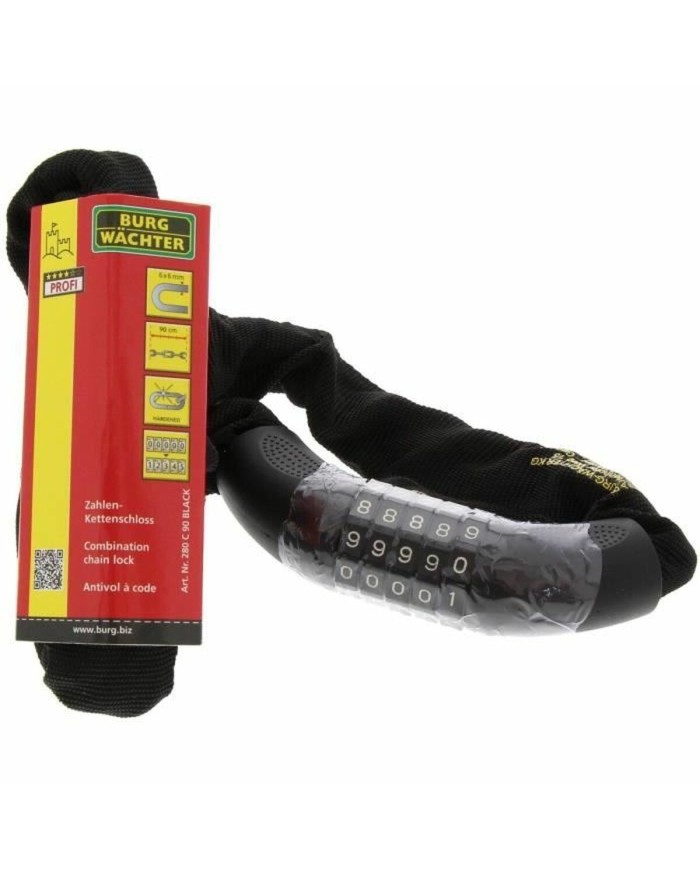 Lucchetto con chiave Burg-Wachter 280 C 90 BLACK Acciaio Rotondo Lucchetto con chiave Burg-Wachter 280 C 90 BLACK Acciaio Rotondo