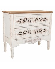 Cassettiera Home ESPRIT Naturale Metallo Legno d'albero della gomma 40 x 30 x 78 cm
