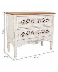 Cassettiera Alexandra House Living Bianco Legno di abete Legno MDF 38 x 76 x 86 cm