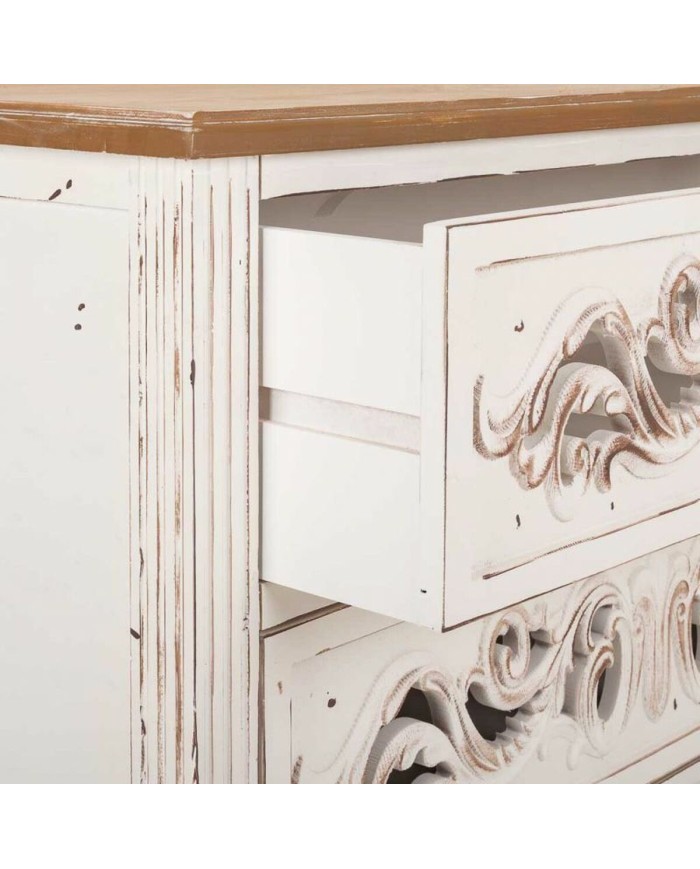 Cassettiera Alexandra House Living Bianco Legno di abete Legno MDF 38 x 76 x 86 cm