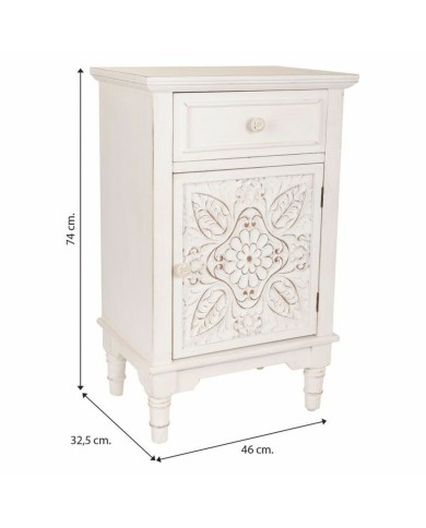 Comodino Alexandra House Living Bianco 32 x 74 x 46 cm Comodino Alexandra House Living Bianco 32 x 74 x 46 cm