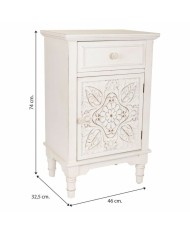 Comodino Alexandra House Living Bianco 32 x 74 x 46 cm Comodino Alexandra House Living Bianco 32 x 74 x 46 cm
