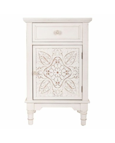 Comodino Alexandra House Living Bianco 32 x 74 x 46 cm