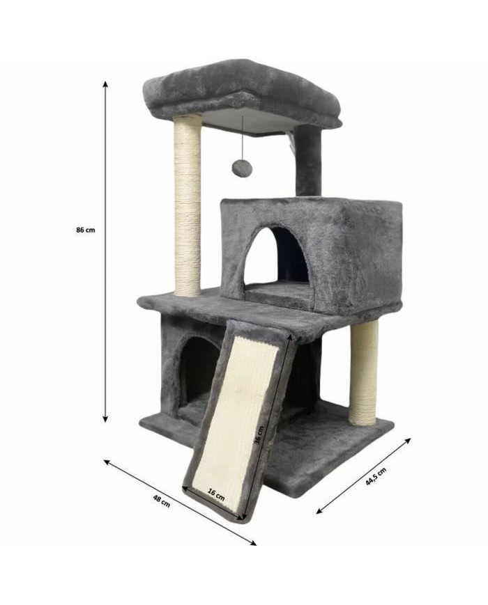 Tiragraffi per Gatti FLOPI Dark Grigio Stoffa Legno (1 Unità)