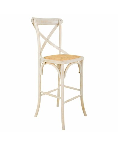 Sgabello Alexandra House Living Bianco Rattan 53 x 116 x 45 cm Sgabello Alexandra House Living Bianco Rattan 53 x 116 x 45 cm