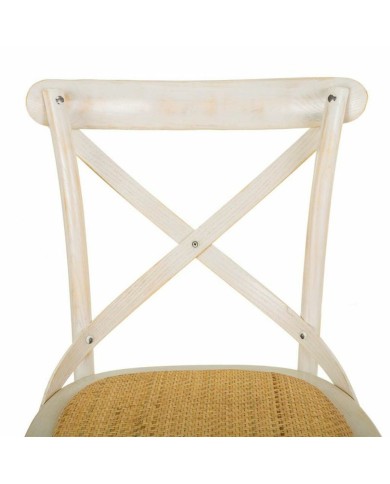 Sgabello Alexandra House Living Bianco Rattan 53 x 116 x 45 cm