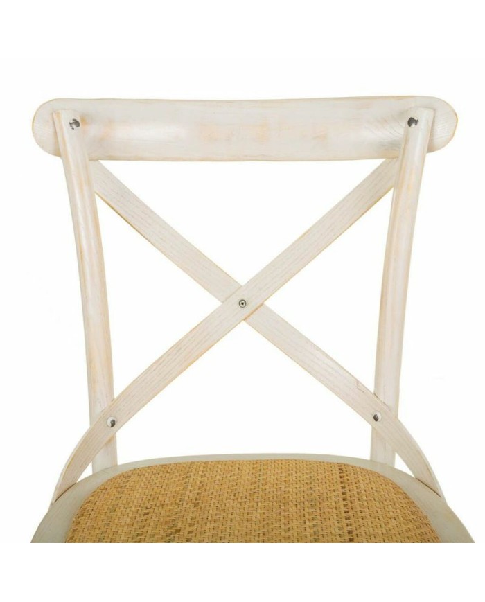 Sgabello Alexandra House Living Bianco Rattan 53 x 116 x 45 cm