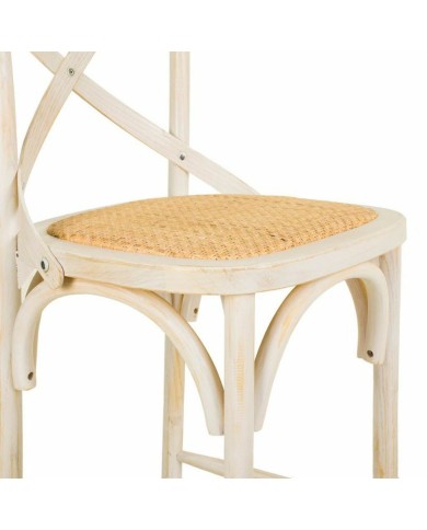 Sgabello Alexandra House Living Bianco Rattan 53 x 116 x 45 cm