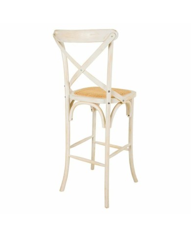 Sgabello Alexandra House Living Bianco Rattan 53 x 116 x 45 cm