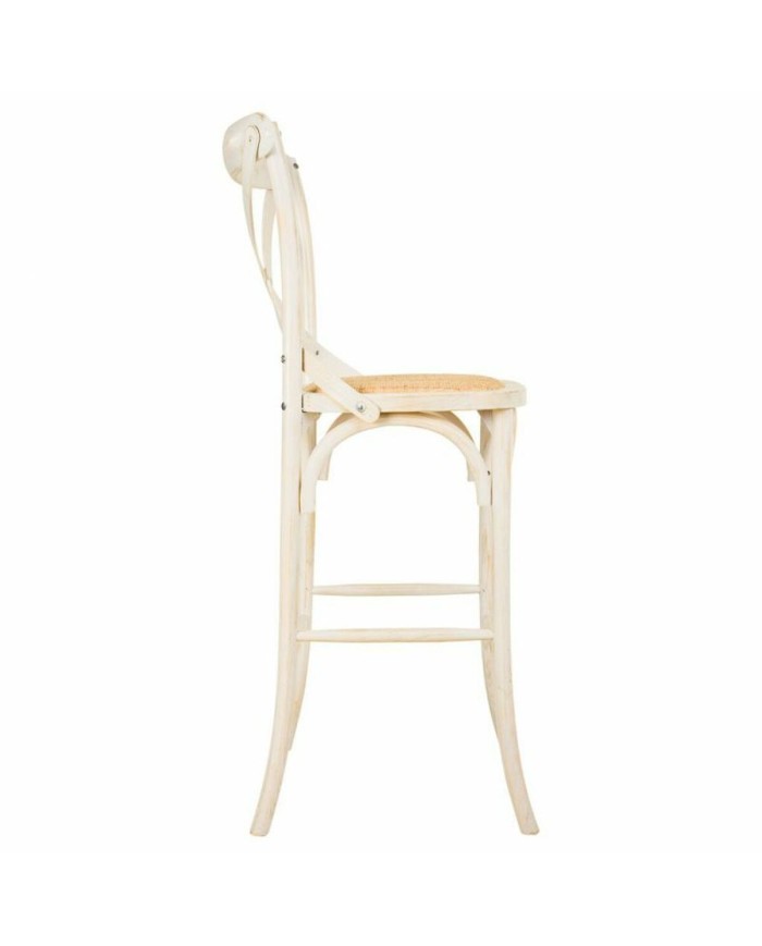 Sgabello Alexandra House Living Bianco Rattan 53 x 116 x 45 cm