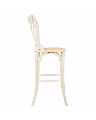 Sgabello Alexandra House Living Bianco Rattan 53 x 116 x 45 cm