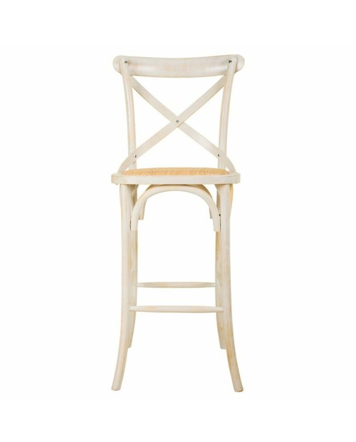 Sgabello Alexandra House Living Bianco Rattan 53 x 116 x 45 cm