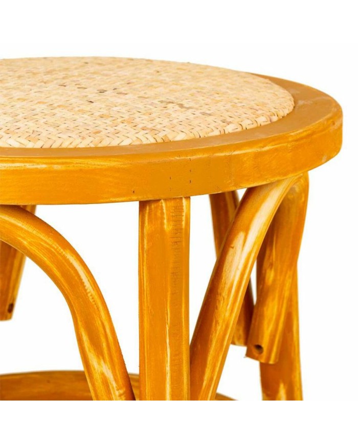 Sgabello Alexandra House Living Marrone Legno Rattan 40 x 45 x 40 cm