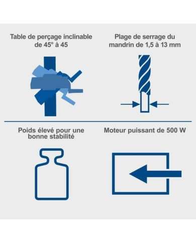 Trapano a colonna Scheppach DP16VLS 500 W Trapano a colonna Scheppach DP16VLS 500 W