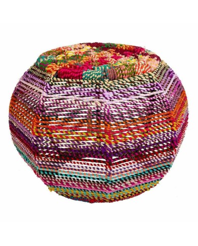 Sgabello Alexandra House Living Rosso Corda Ferro 45 x 30 x 30 cm Sgabello Alexandra House Living Rosso Corda Ferro 45 x 30 x 30 cm