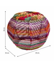 Sgabello Alexandra House Living Rosso Corda Ferro 45 x 30 x 30 cm