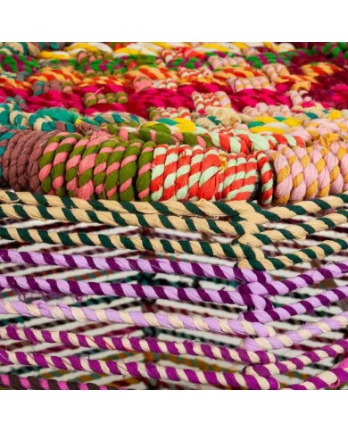 Sgabello Alexandra House Living Rosso Corda Ferro 45 x 30 x 30 cm