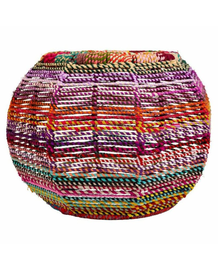 Sgabello Alexandra House Living Rosso Corda Ferro 45 x 30 x 30 cm