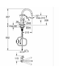 Rubinetto Monocomando Grohe Start Flow - 30569000 Ottone Forma a C