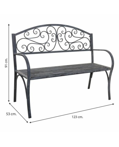 Panca Alexandra House Living Grigio Ferro 53 x 91 x 153 cm