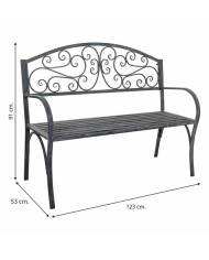 Panca Alexandra House Living Grigio Ferro 53 x 91 x 153 cm Panca Alexandra House Living Grigio Ferro 53 x 91 x 153 cm