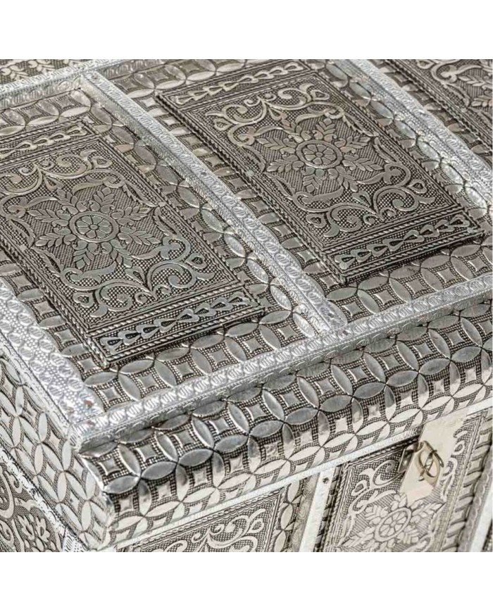 Scatola-Portagioie Alexandra House Living Argentato Alluminio Legno MDF 20 x 25 x 30 cm