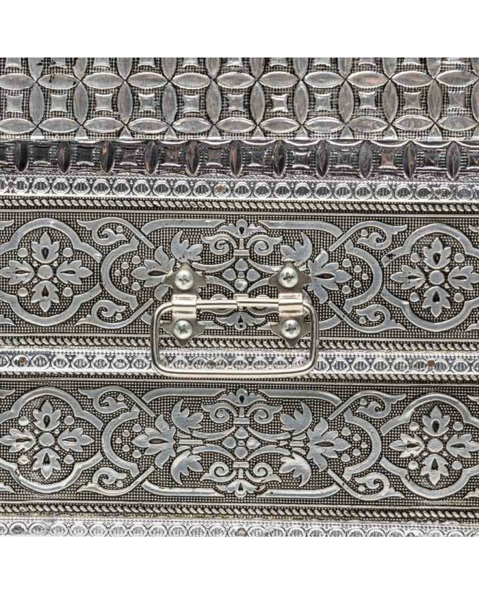 Scatola-Portagioie Alexandra House Living Argentato Alluminio Legno MDF 20 x 25 x 30 cm