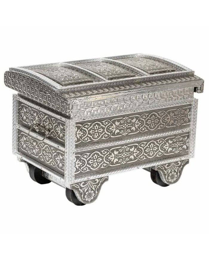 Scatola-Portagioie Alexandra House Living Argentato Alluminio Legno MDF 20 x 25 x 30 cm