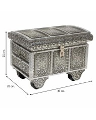Scatola-Portagioie Alexandra House Living Argentato Alluminio Legno MDF 20 x 25 x 30 cm