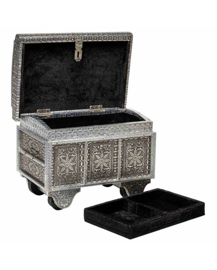 Scatola-Portagioie Alexandra House Living Argentato Alluminio Legno MDF 20 x 25 x 30 cm