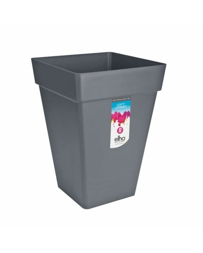 Vaso Elho Antracite polipropilene Plastica Quadrato Moderno 37 cm Vaso Elho Antracite polipropilene Plastica Quadrato Moderno 37 cm