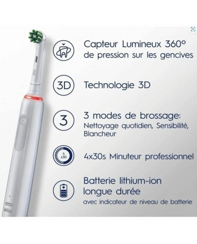 Spazzolino da Denti Elettrico Oral-B PRO 3 3000 Spazzolino da Denti Elettrico Oral-B PRO 3 3000