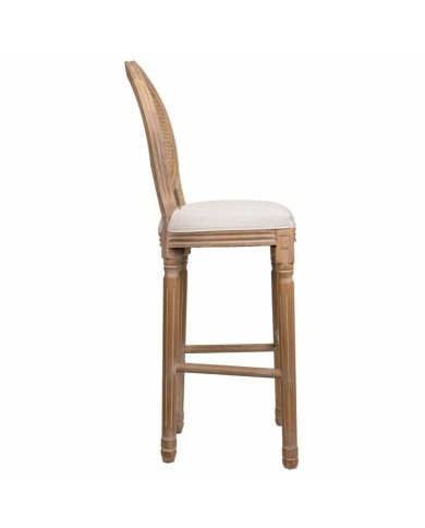 Sgabello Alexandra House Living Crema Rattan Legno d'albero della gomma 42 x 121 x 48 cm