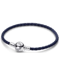 Bracciale Donna Pandora ROUND CLASP BLUE BRAIDED LEATHER BRACELET Bracciale Donna Pandora ROUND CLASP BLUE BRAIDED LEATHER BRACELET
